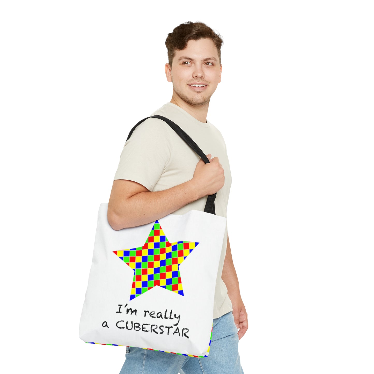 AOP Tote Bag "I'm really a CuberStar"