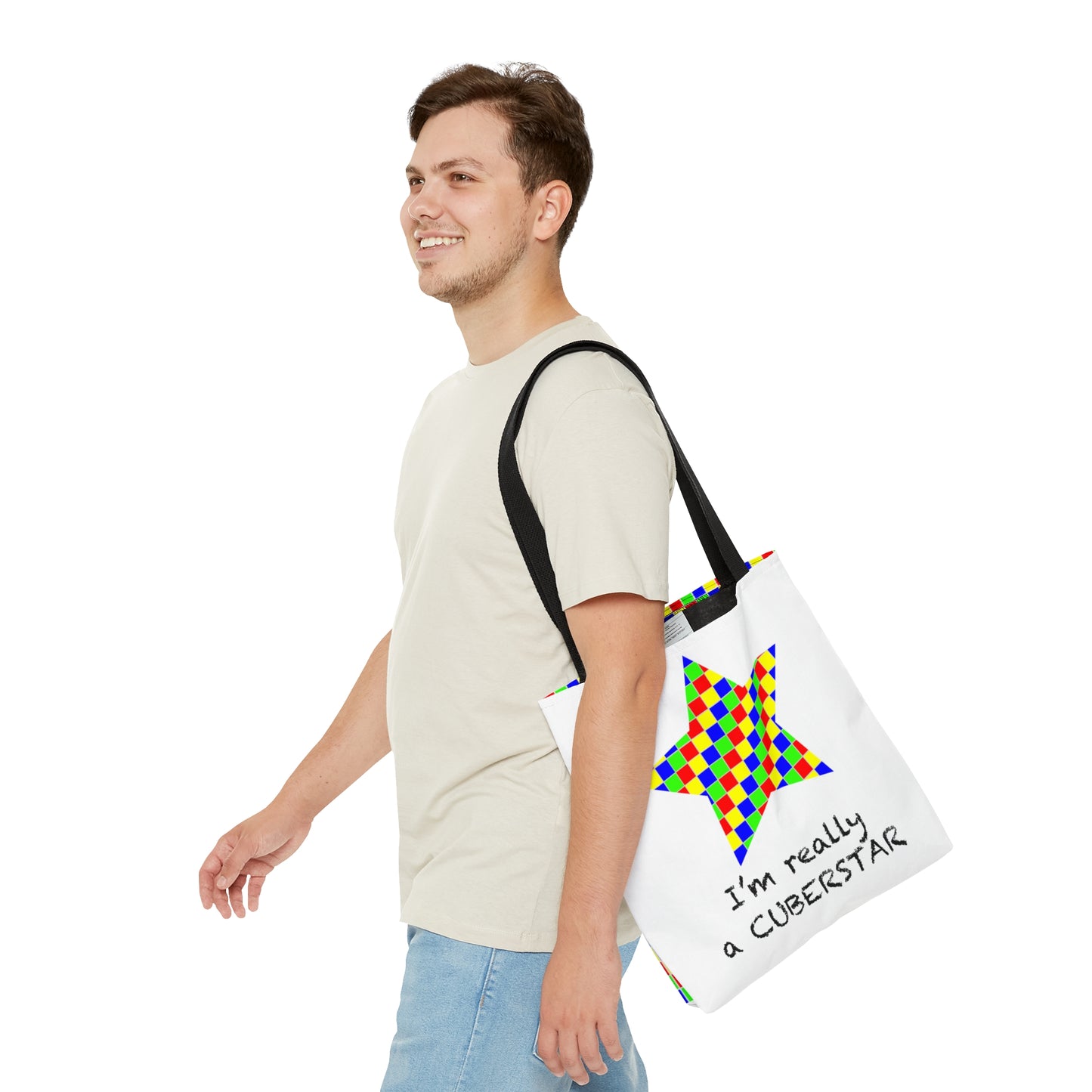 AOP Tote Bag "I'm really a CuberStar"