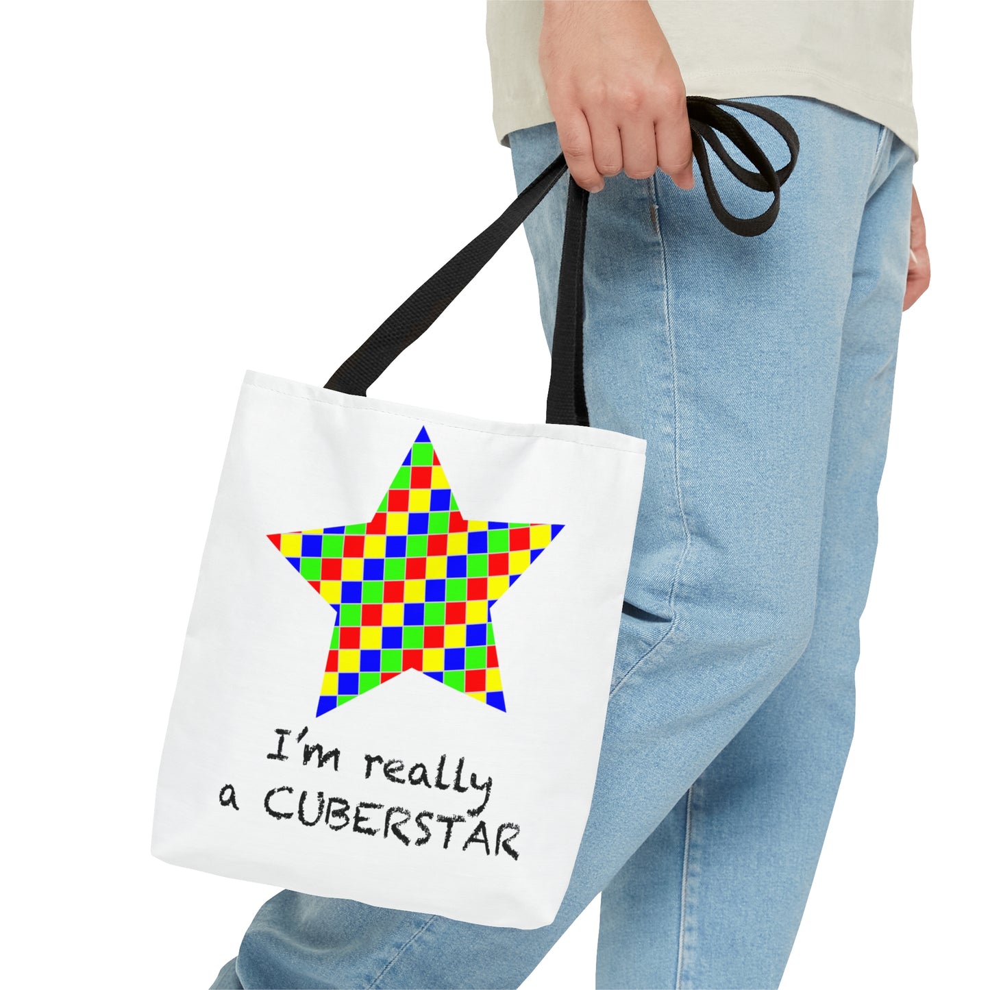 AOP Tote Bag "I'm really a CuberStar"