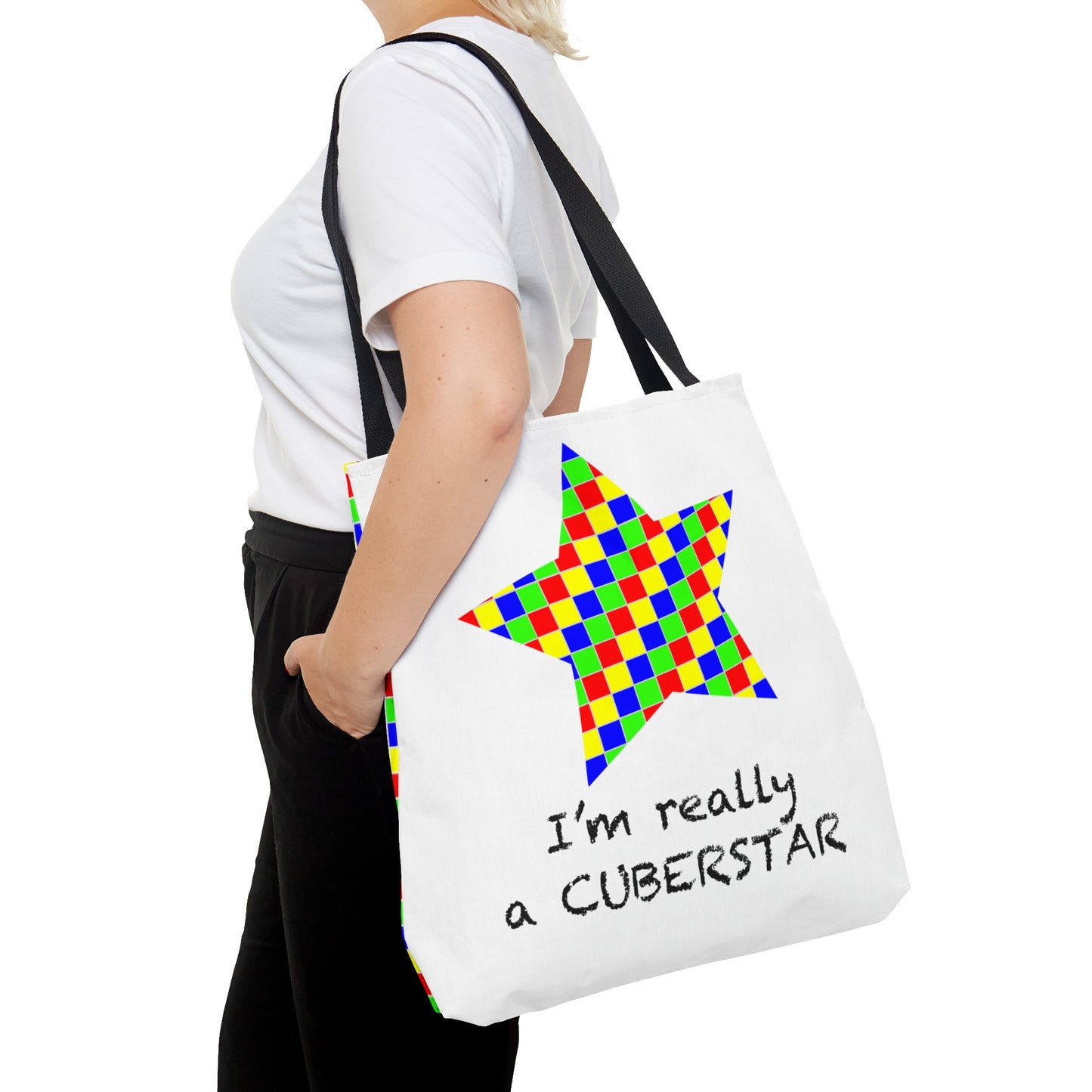 AOP Tote Bag "I'm really a CuberStar"