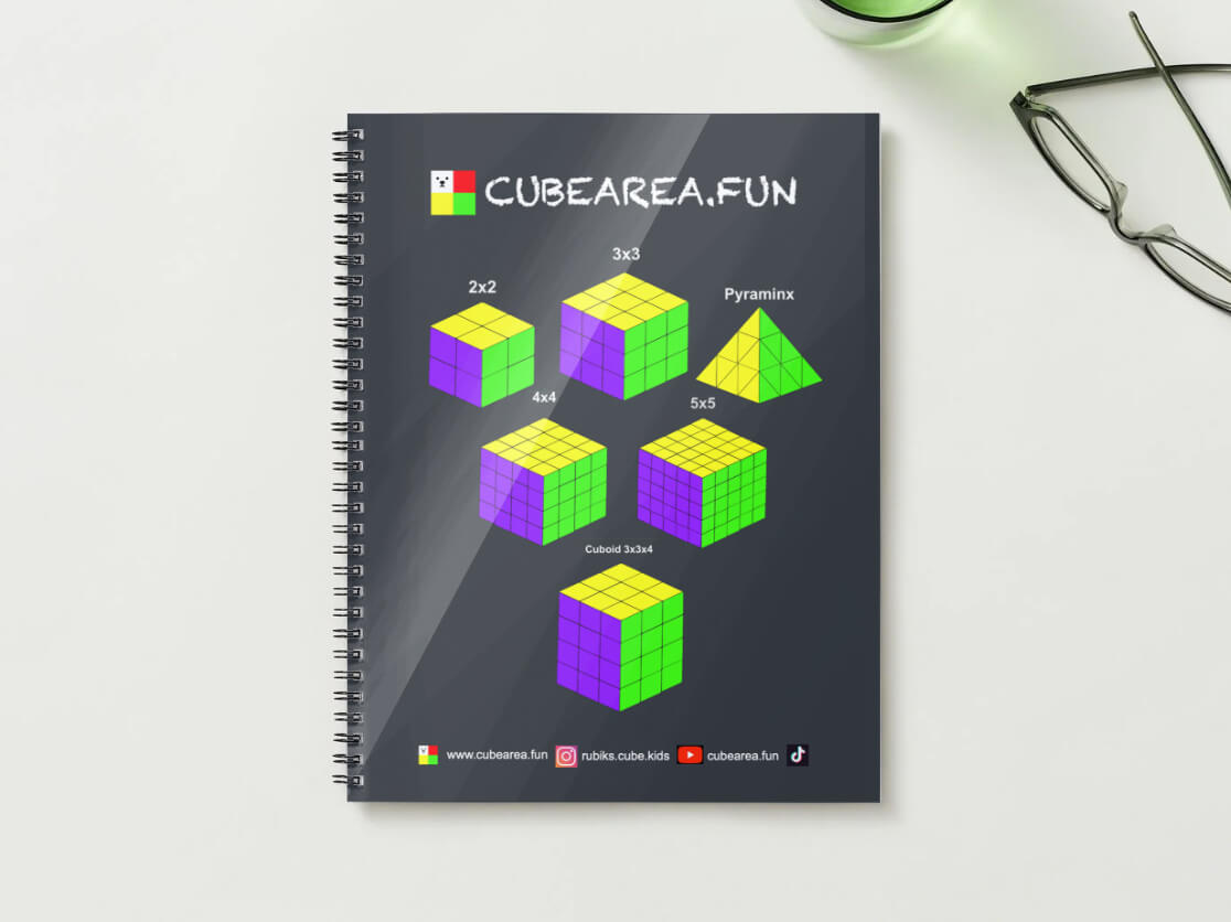 Paper Book Cubearea.fun How to solve a Rubik's cube 3x3, 2x2, 4x4, 5x5, 3x3x4, Pyramid (6 puzzles, 30 pages). FREE SHIPPING!