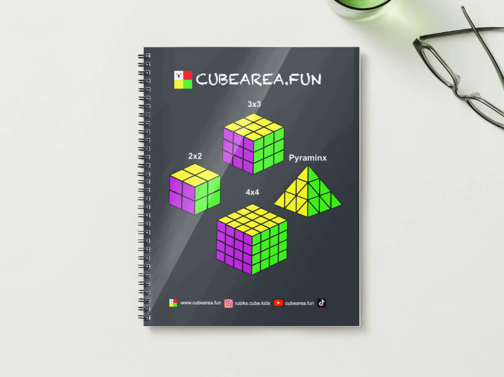 Paper Book Cubearea.fun How to solve a Rubik's cube 3x3, 2x2, 4x4, Pyramid (4 puzzles, 22 pages). FREE SHIPPING!