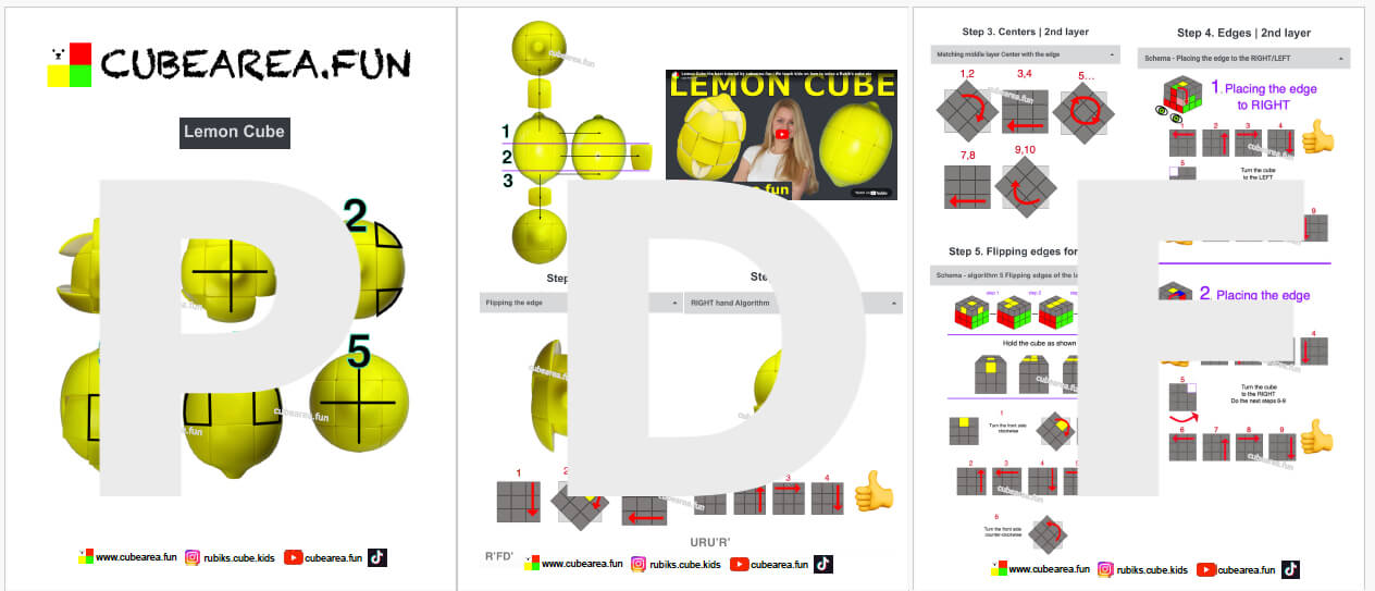 PDF Printable Scheme How to solve a Lemon Cube 3x3 by Cubearea.fun