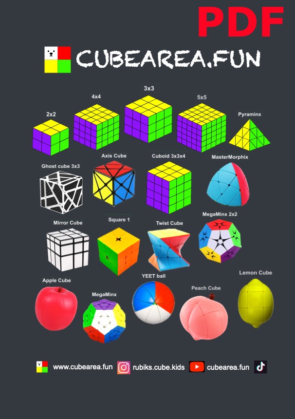 PDF schemes how to solve a cube 3x3 and other puzzles bundle (18 in total)