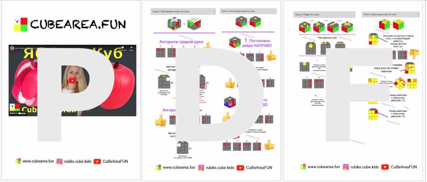 PDF Схема - Как собрать Яблоко куб 3 на 3 от Cubearea.fun