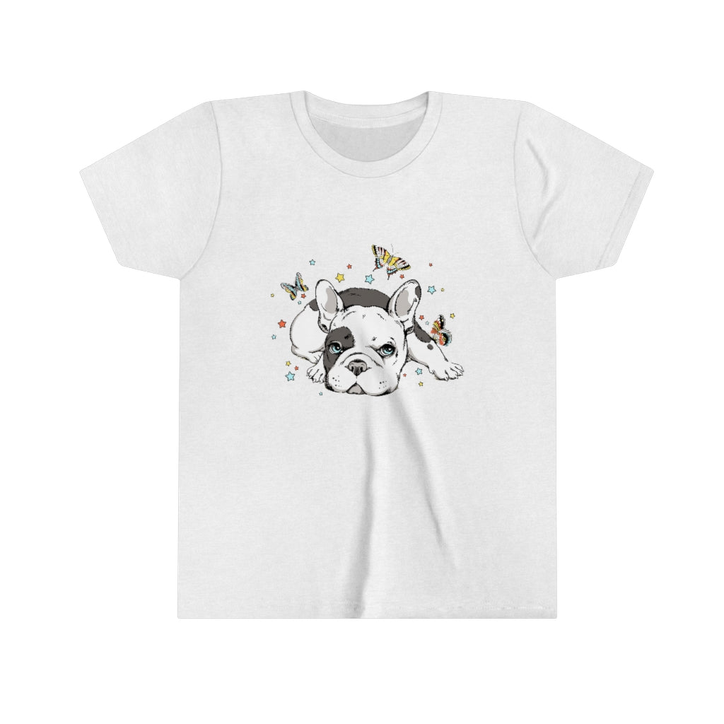 Youth Short Sleeve Tee "French bulldog with butterflies"