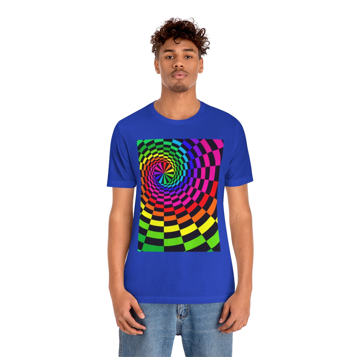 Unisex Jersey Short Sleeve Tee "Optical illusion Black Spirals of the Rectangles"