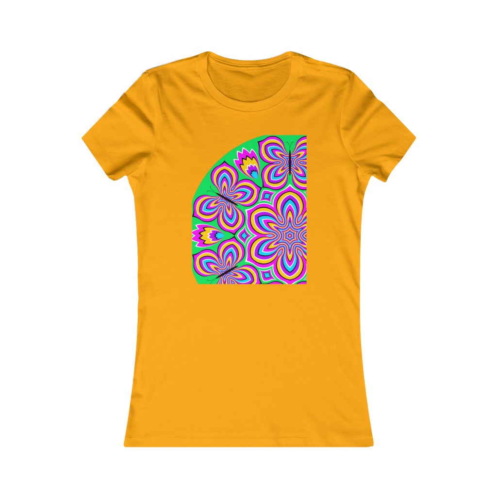 Women's Favorite Tee "Optical illusion Colorful flower and butterflies"