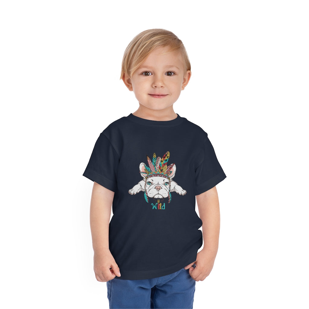 Kids Short Sleeve Tee "French bulldog in Indian headdress"