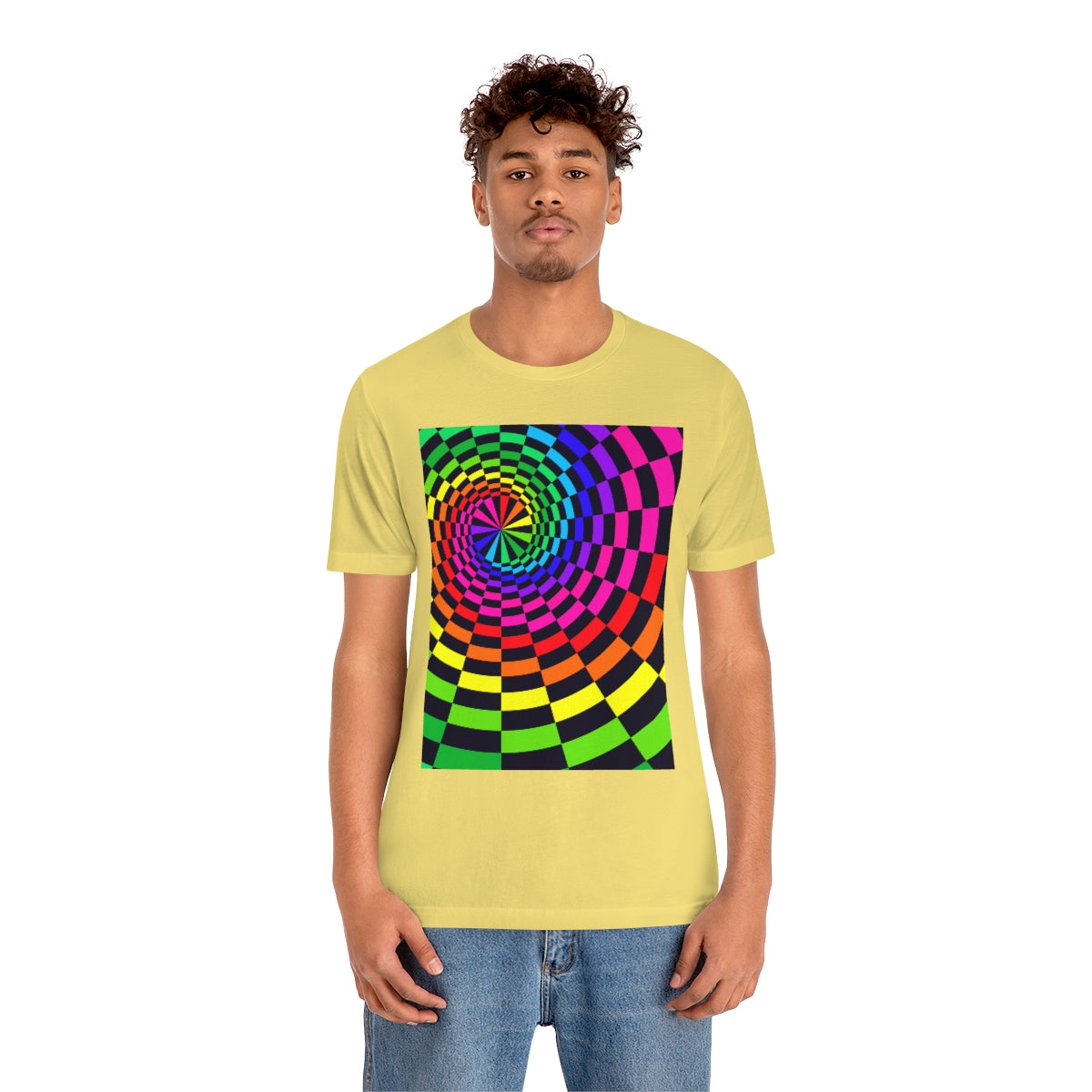 Unisex Jersey Short Sleeve Tee "Optical illusion Black Spirals of the Rectangles"
