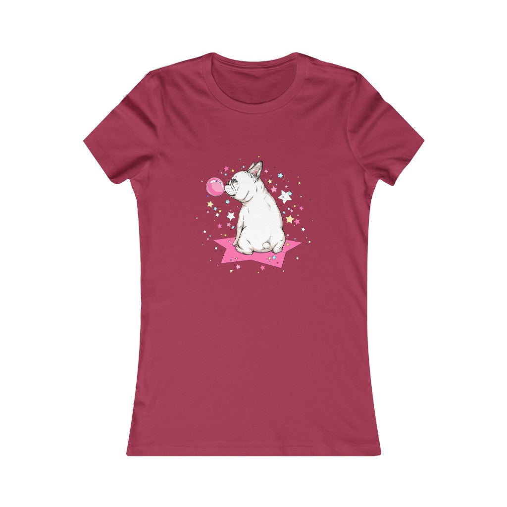 Women's Favorite Tee "French white bulldog & stars"