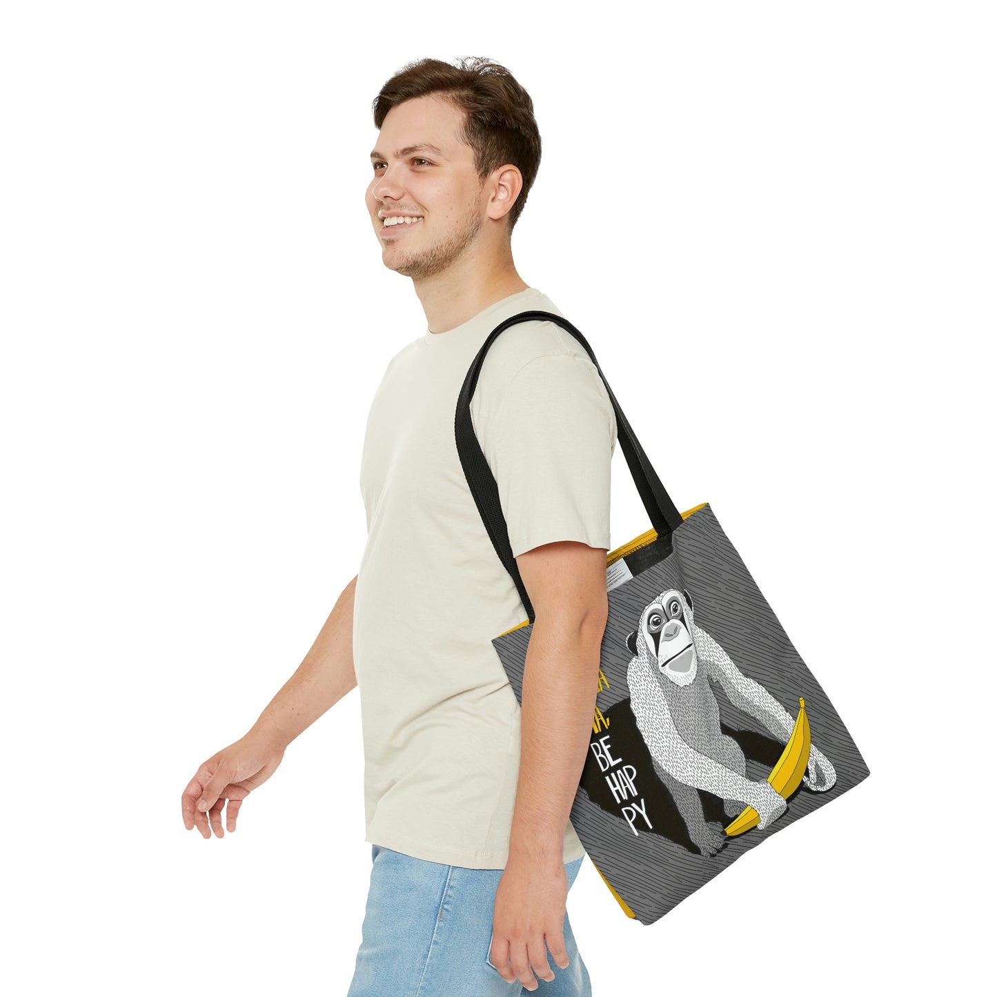 AOP Tote Bag "Monkey with a banana"