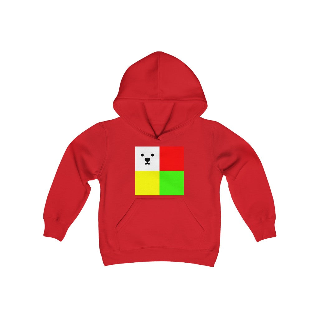 Youth Heavy Blend Hooded Sweatshirt "CuBeArea big logo"