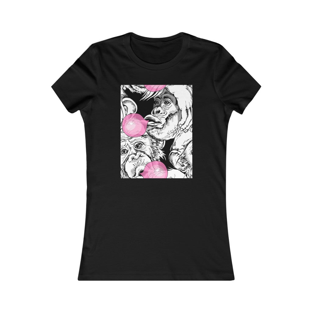 Women's Favorite Tee "Funny Monkey with a pink bubble gum"