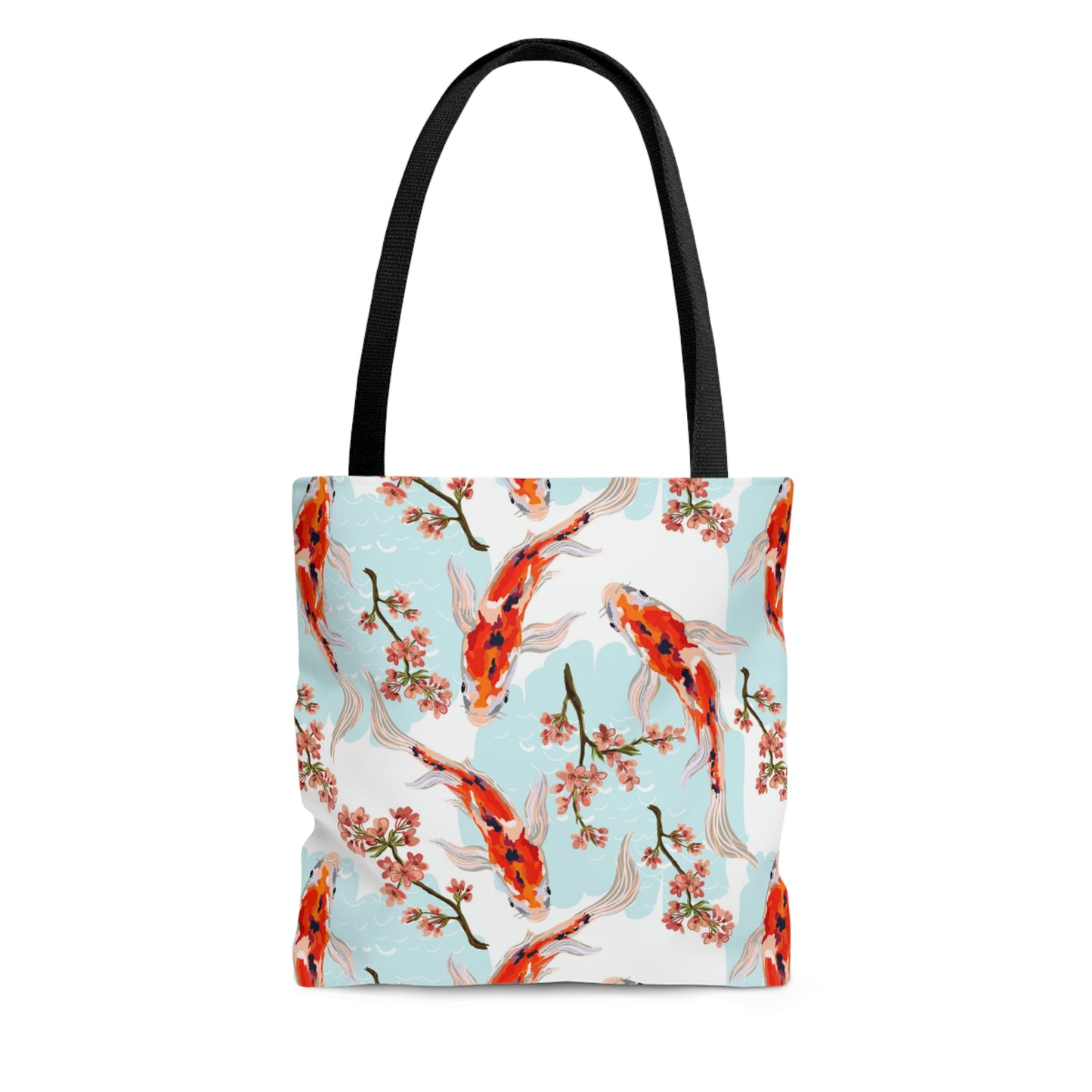 AOP Tote Bag "Fish and sakura pattern"