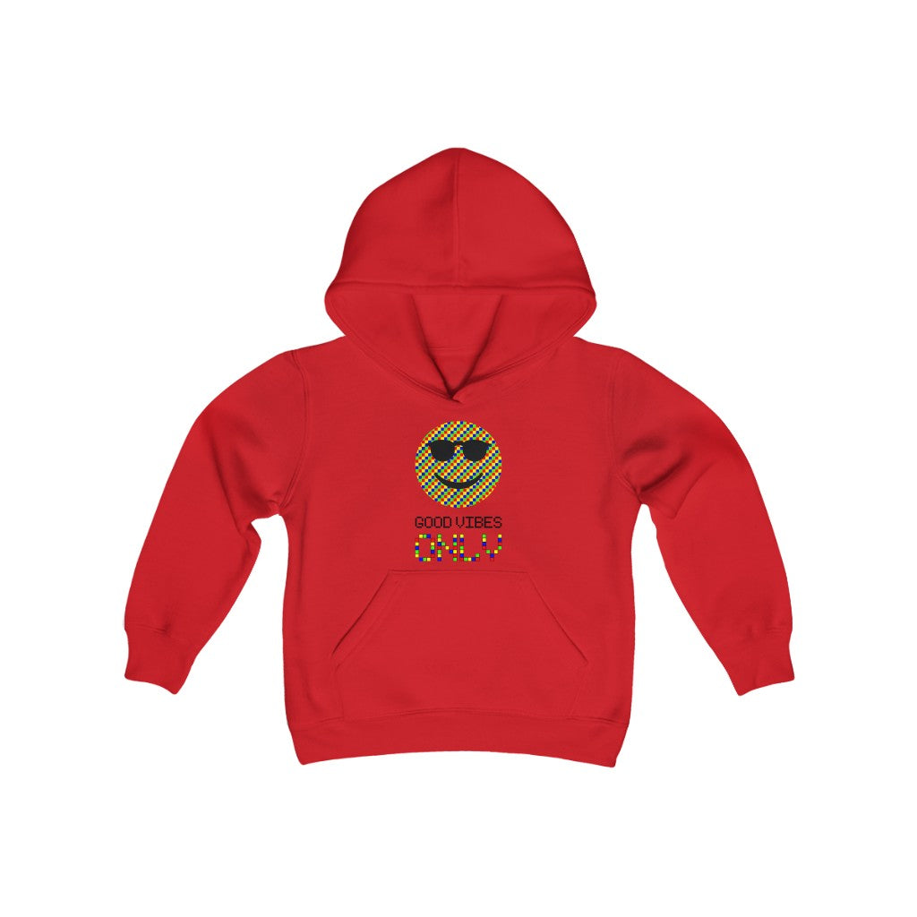 Youth Heavy Blend Hooded Sweatshirt "Good vibes only"