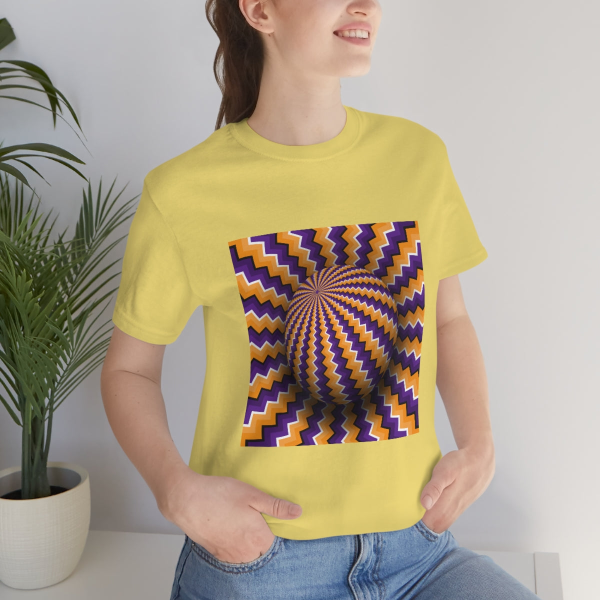 Unisex Jersey Short Sleeve Tee "Optical illusion Purple sphere"