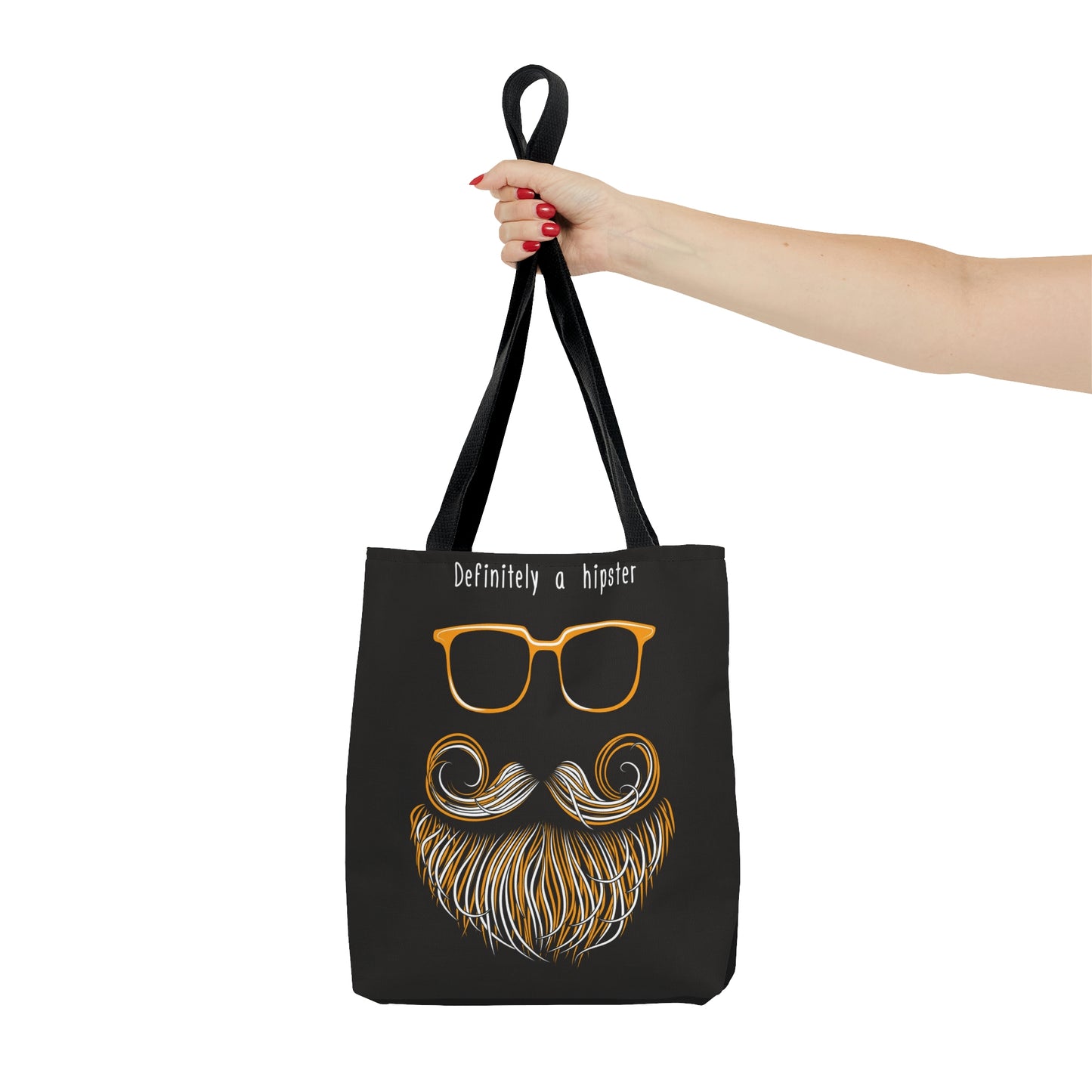 AOP Tote Bag "Hipster beards, moustaches and glasses"