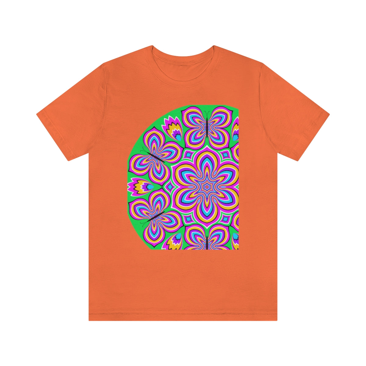 Unisex Jersey Short Sleeve Tee "Optical illusion Colorful flower and butterflies"