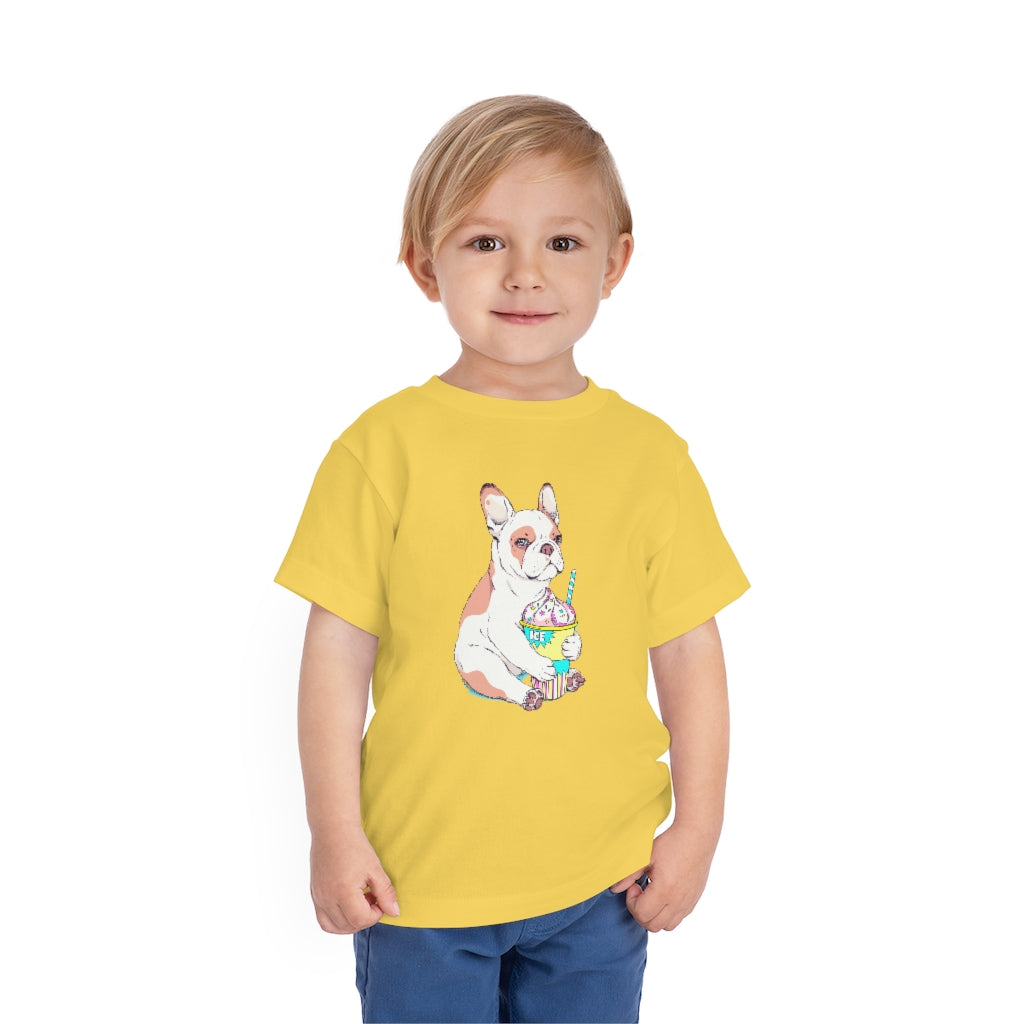 Kids Short Sleeve Tee "French bulldog & ice cream"