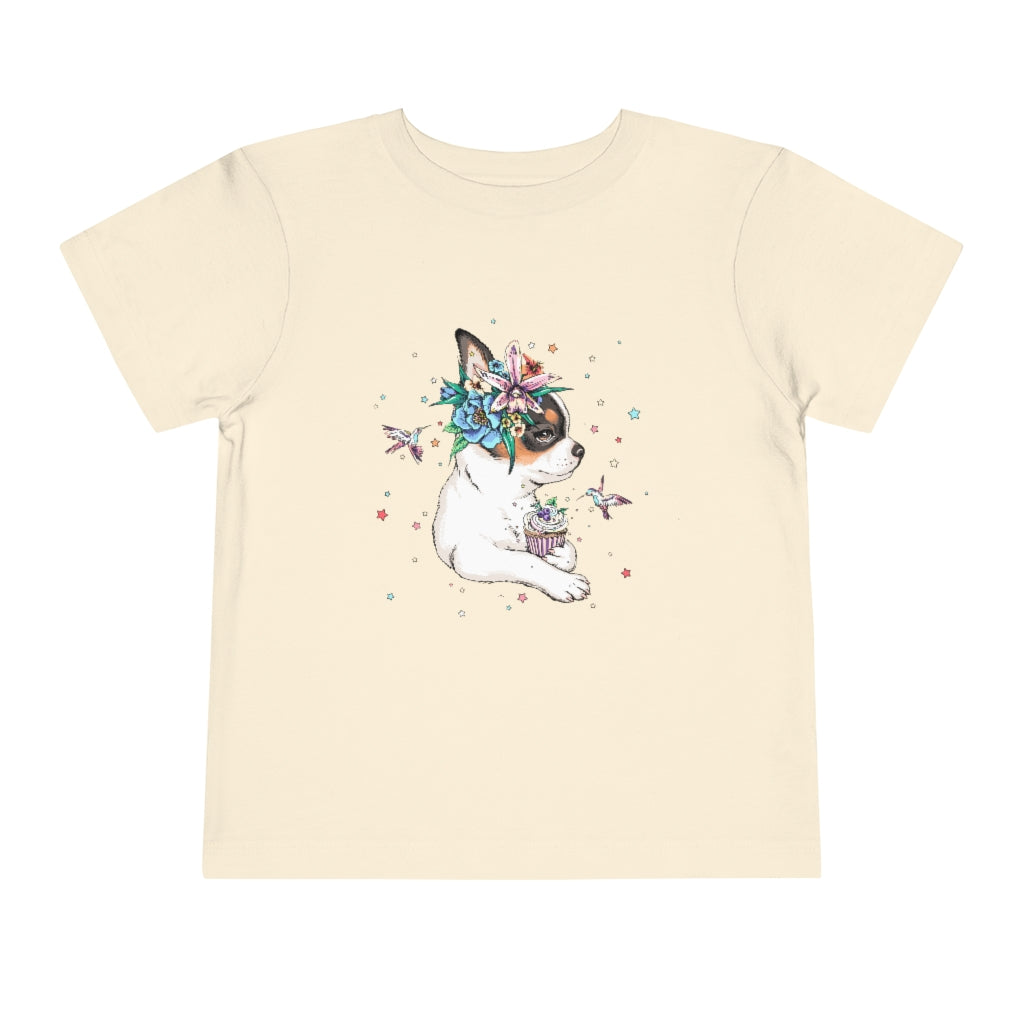 Kids Short Sleeve Tee "Chihuahua puppy & cupcake"