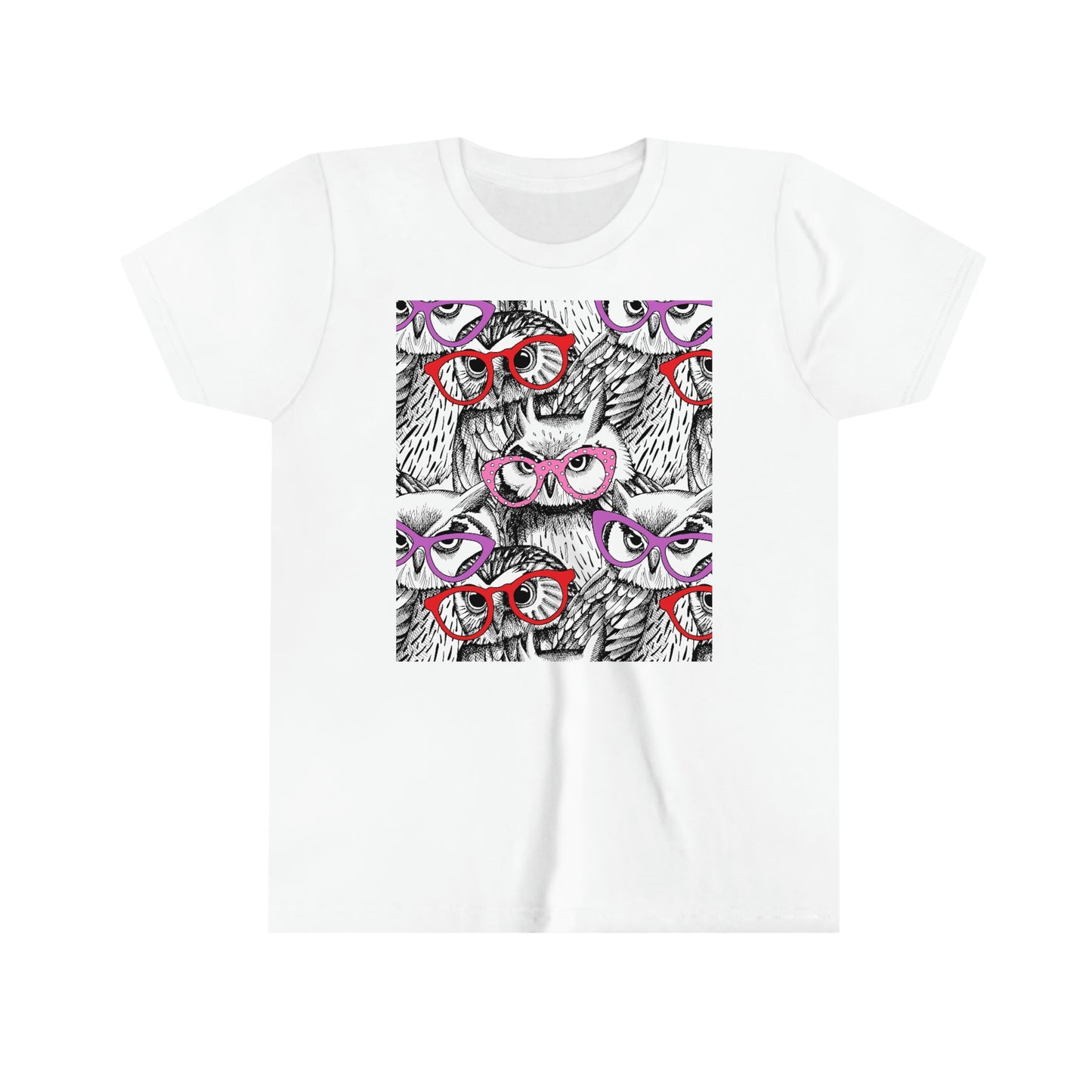 Youth Short Sleeve Tee "Pattern with owls"