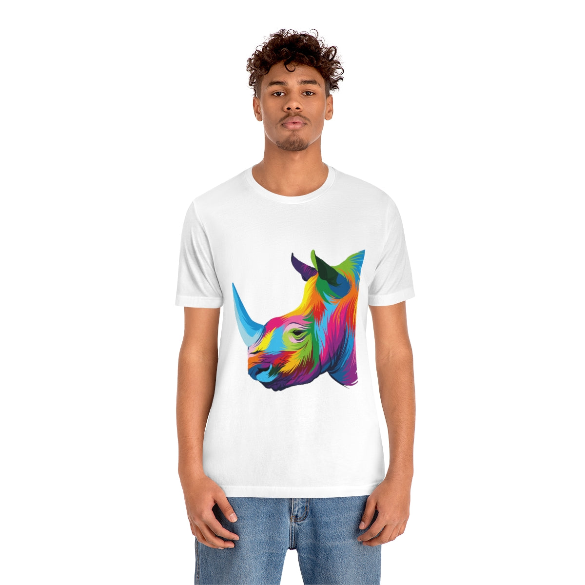 Unisex Jersey Short Sleeve Tee "Abstract colorful Rhino"