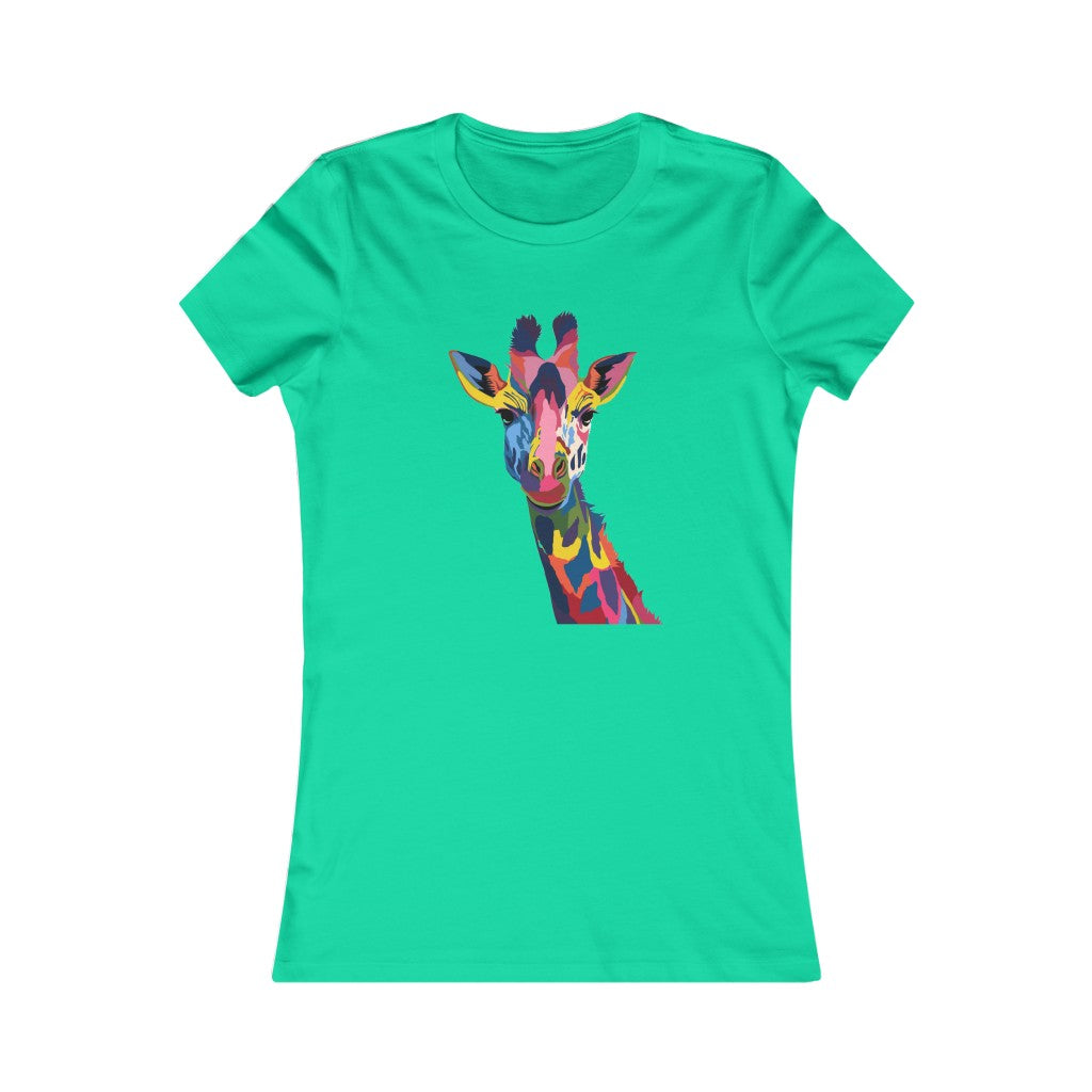Women's Favorite Tee "Watercolor Colorful Giraffe"