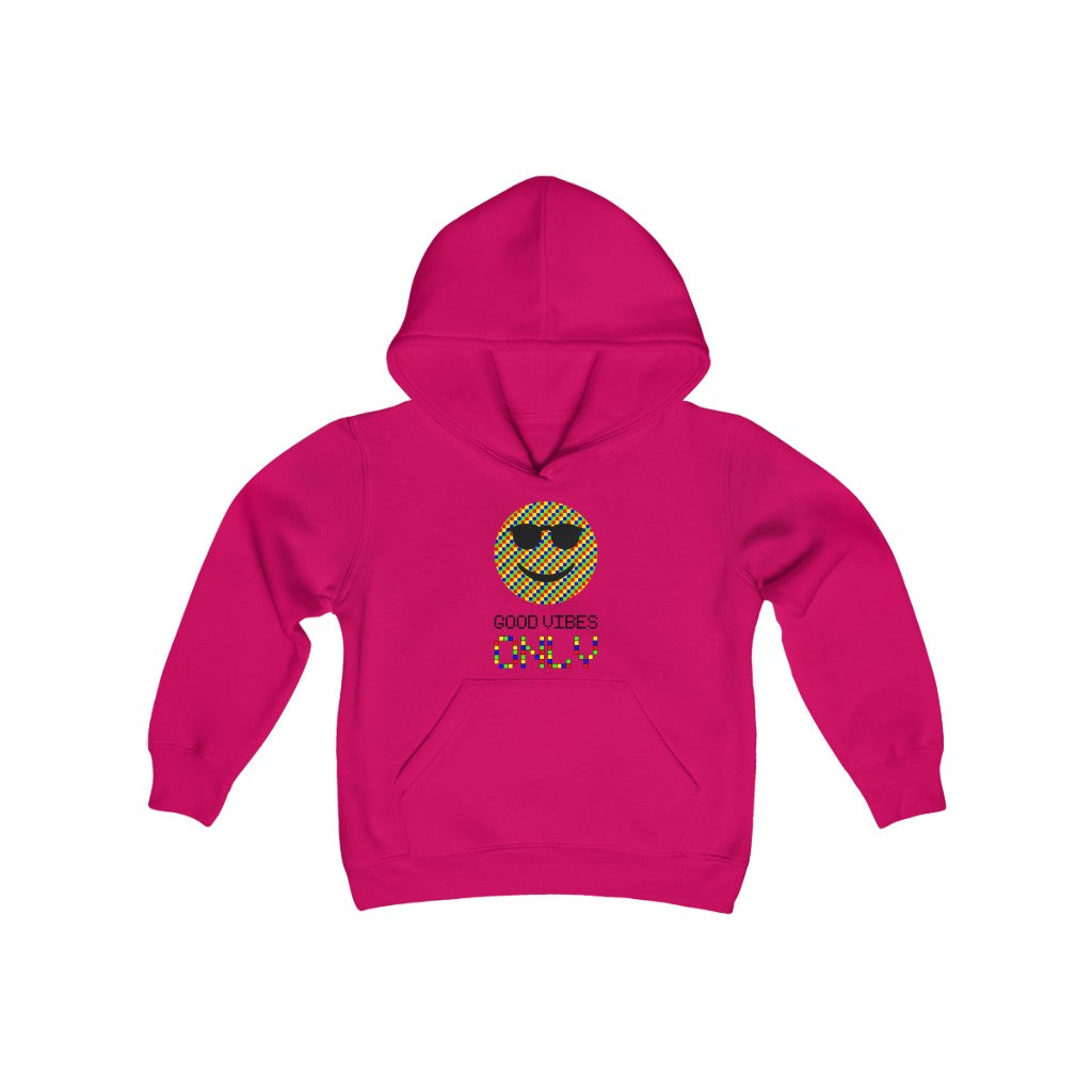 Youth Heavy Blend Hooded Sweatshirt "Good vibes only"