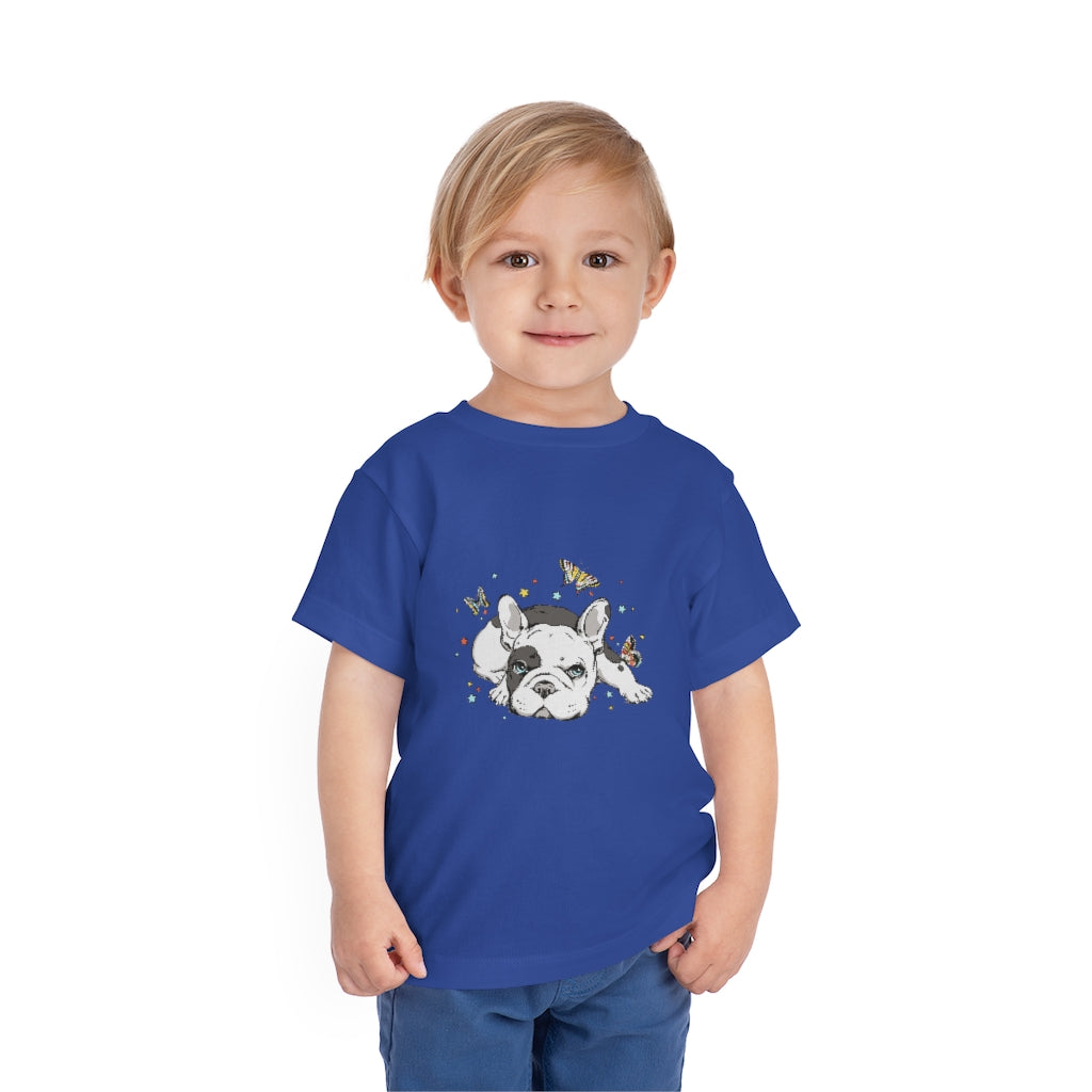 Kids Short Sleeve Tee "French bulldog with butterflies"