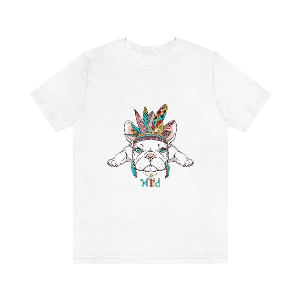 Unisex Jersey Short Sleeve Tee "French bulldog in Indian headdress"