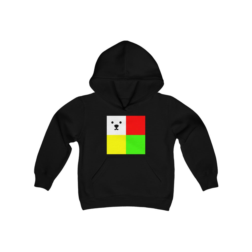 Youth Heavy Blend Hooded Sweatshirt "CuBeArea big logo"
