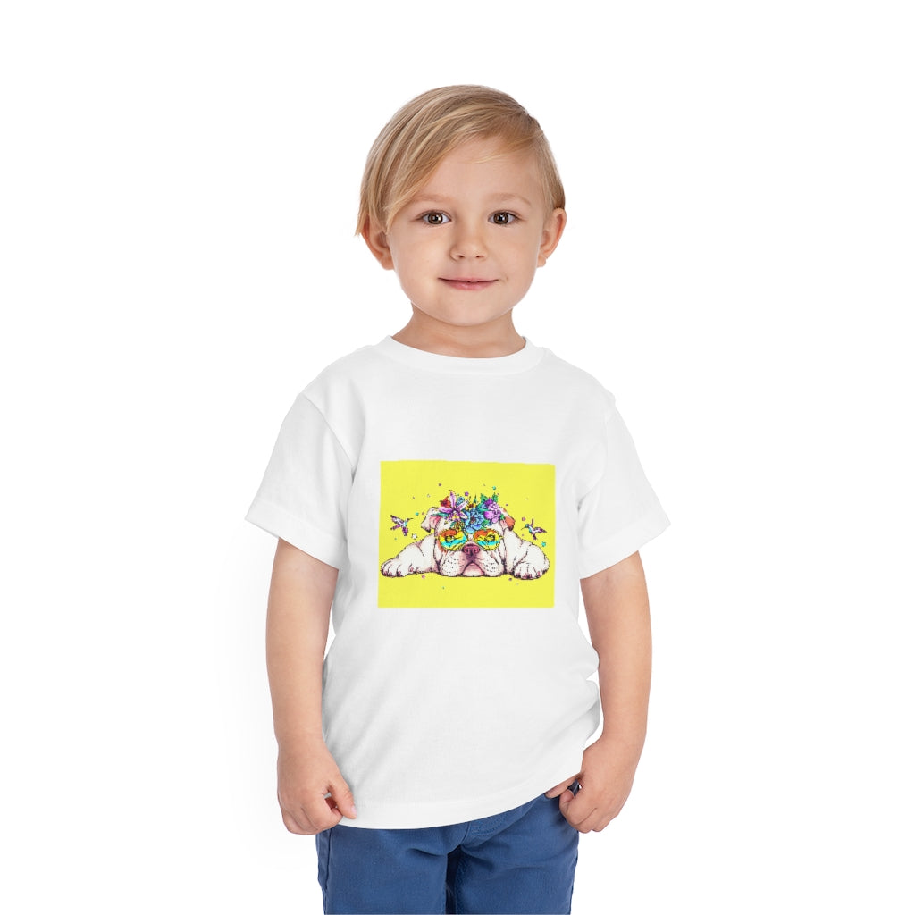 Kids Short Sleeve Tee "English bulldog & bird"