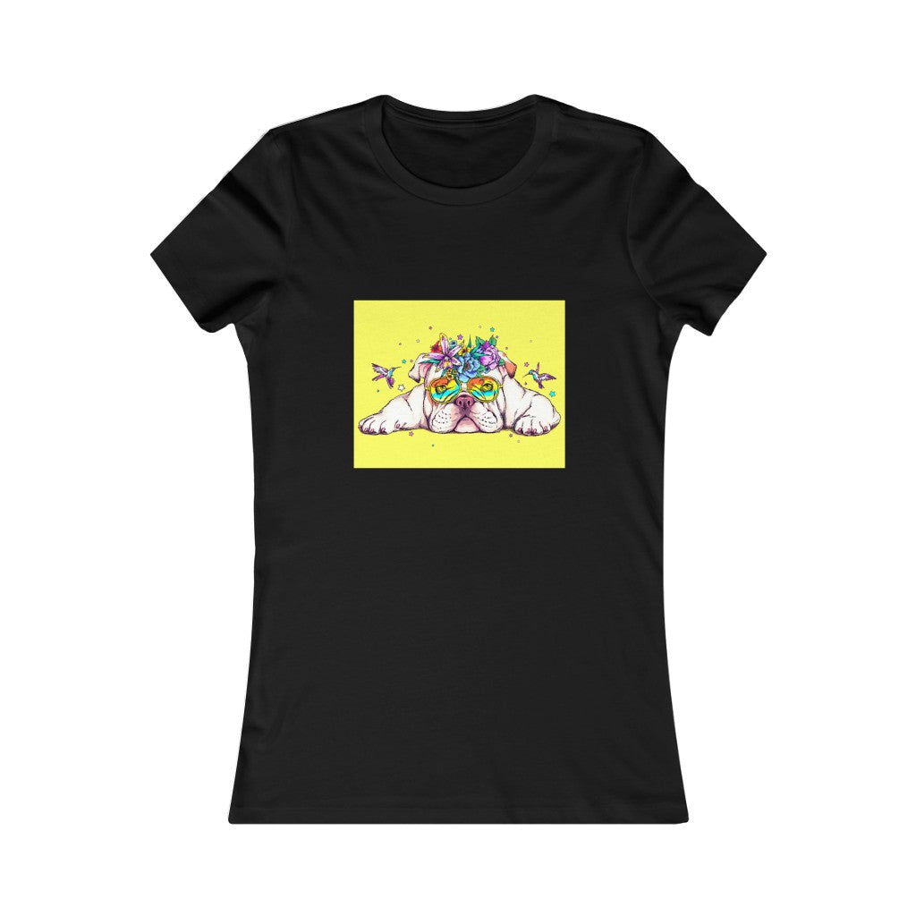 Women's Favorite Tee "English bulldog & bird"