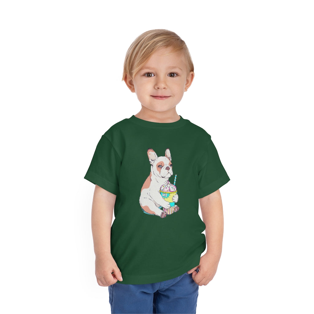 Kids Short Sleeve Tee "French bulldog & ice cream"