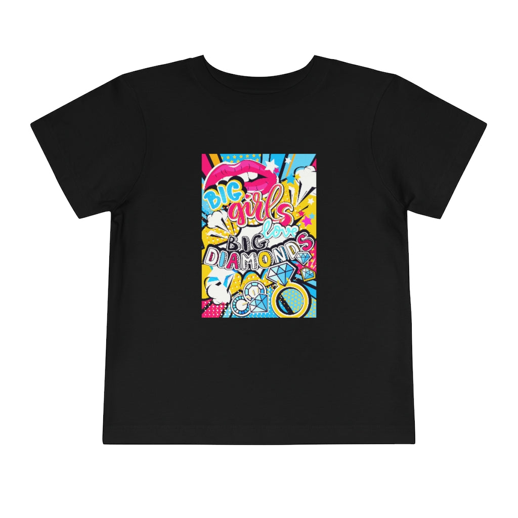 Kids Short Sleeve Tee "Pop art Big girl love big diamonds"