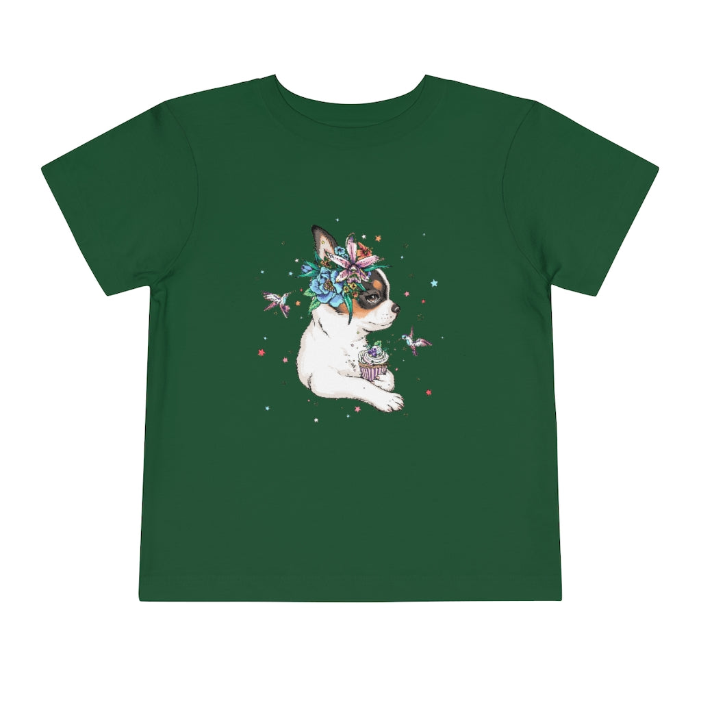 Kids Short Sleeve Tee "Chihuahua puppy & cupcake"