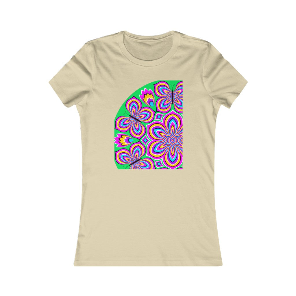 Women's Favorite Tee "Optical illusion Colorful flower and butterflies"