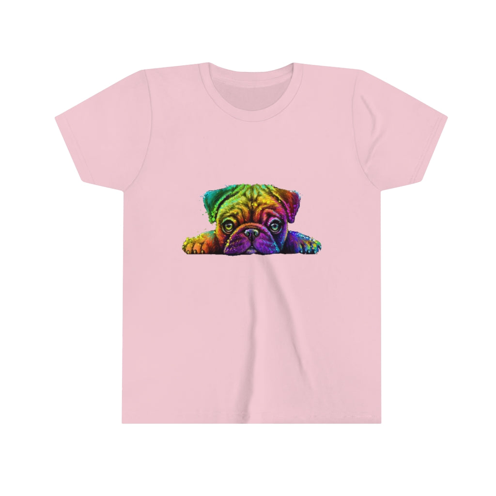 Youth Short Sleeve Tee "Colorful neon Pug"