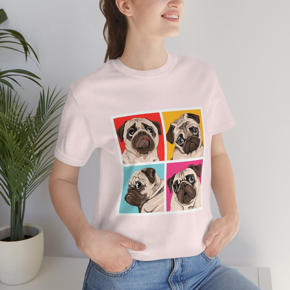 Unisex Jersey Short Sleeve Tee "Four Pugs"
