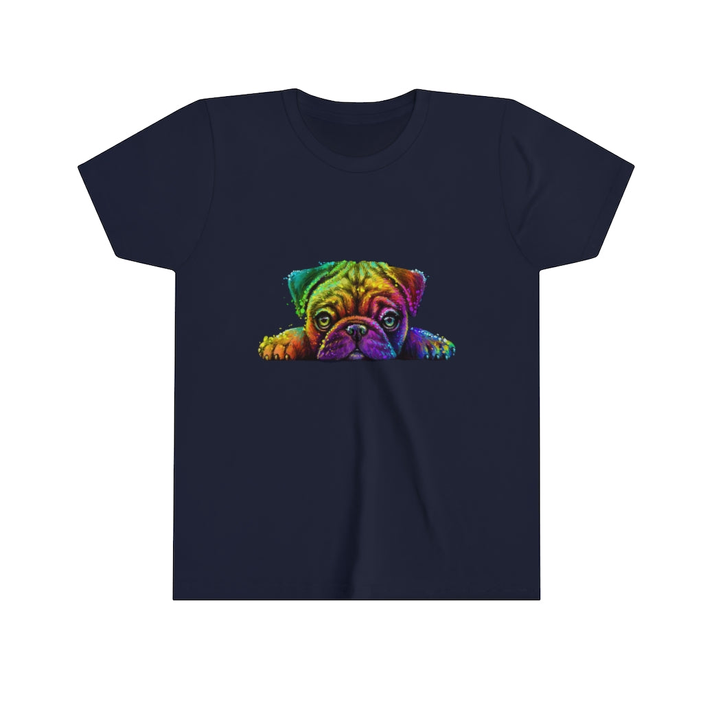 Youth Short Sleeve Tee "Colorful neon Pug"