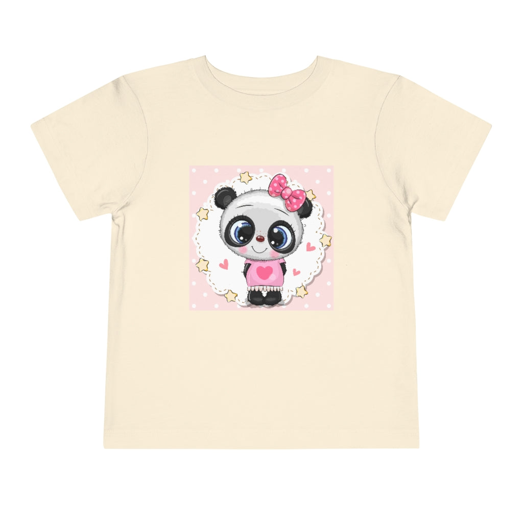 Kids Short Sleeve Tee "Cute cartoon Baby Panda girl"