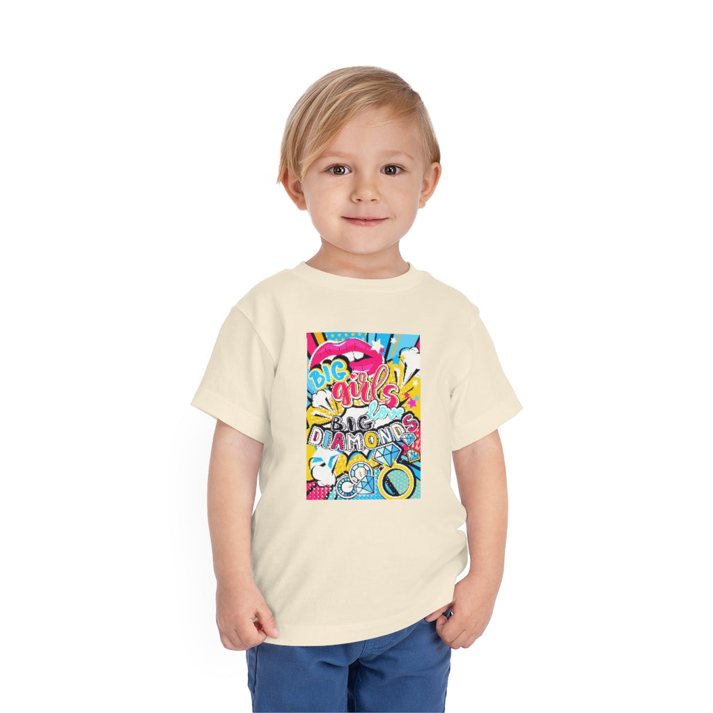 Kids Short Sleeve Tee "Pop art Big girl love big diamonds"