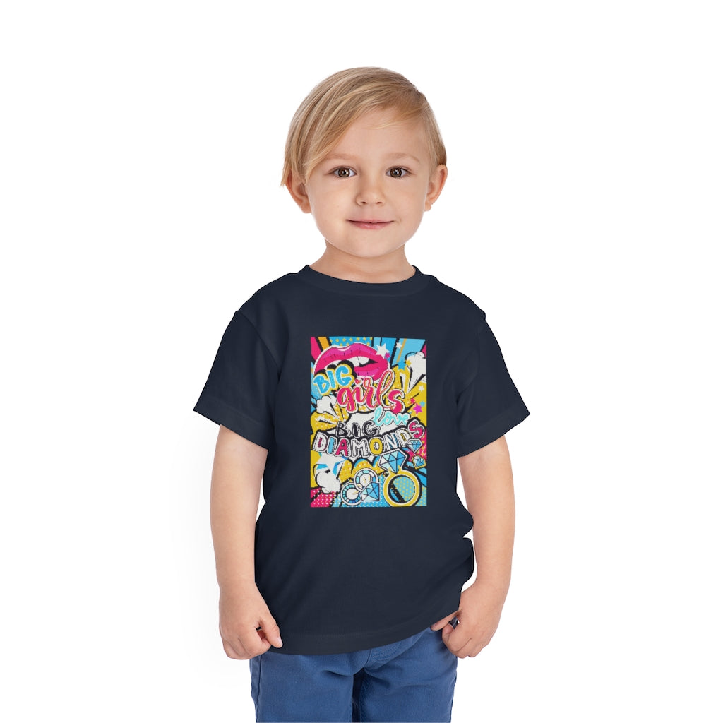 Kids Short Sleeve Tee "Pop art Big girl love big diamonds"