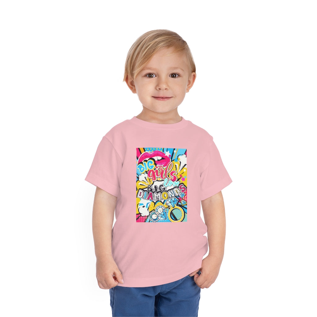 Kids Short Sleeve Tee "Pop art Big girl love big diamonds"