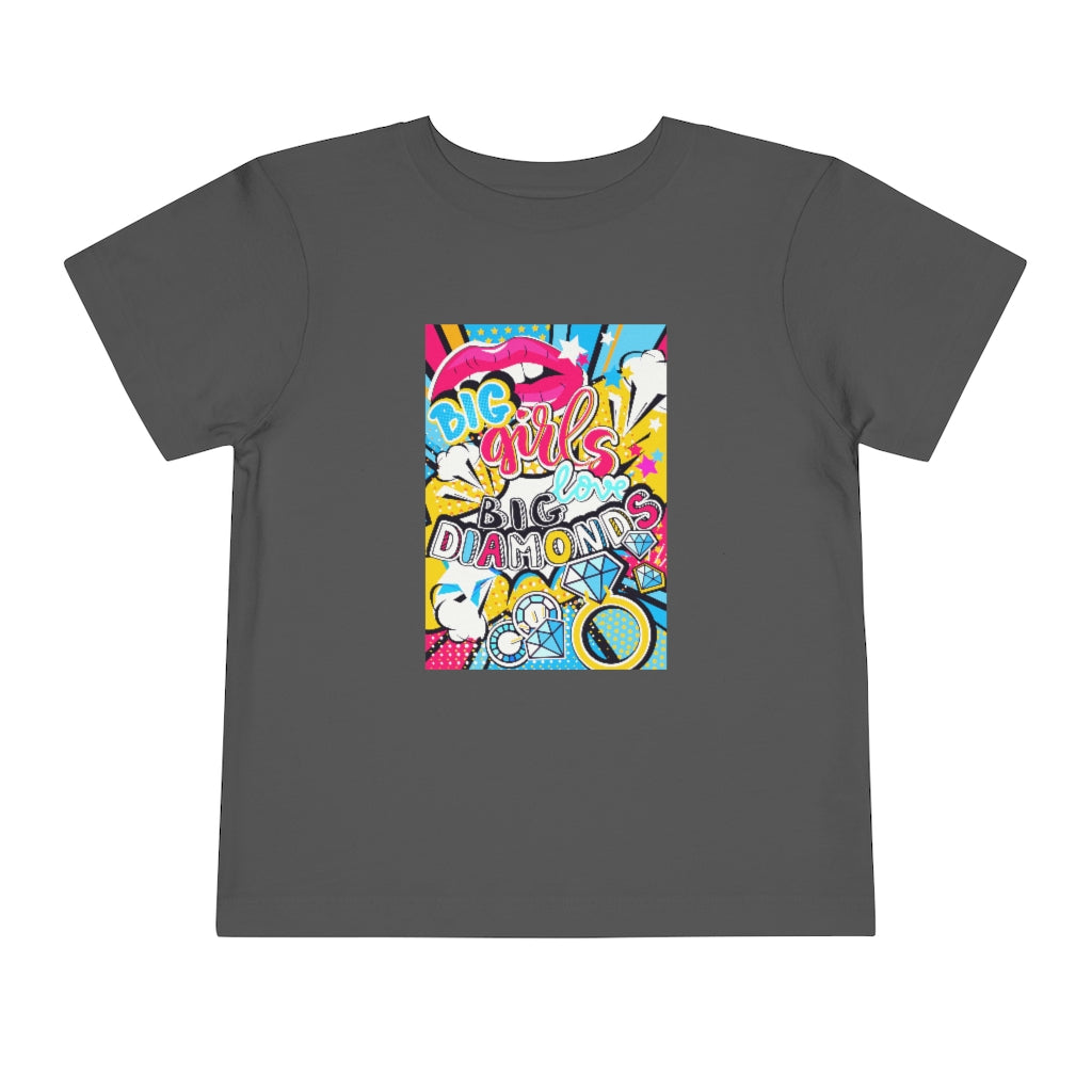 Kids Short Sleeve Tee "Pop art Big girl love big diamonds"