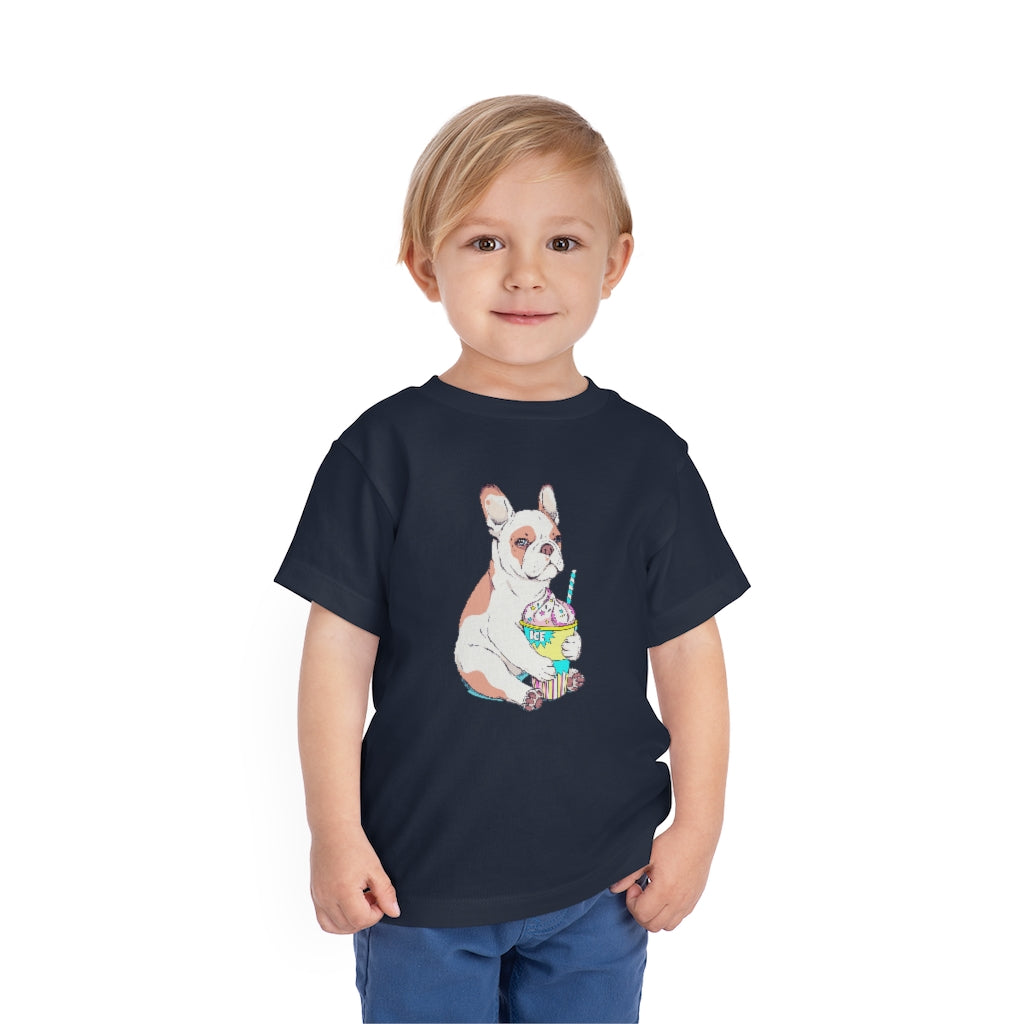Kids Short Sleeve Tee "French bulldog & ice cream"