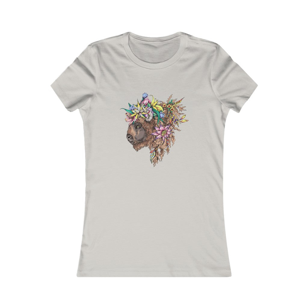 Women's Favorite Tee "Bison & flowers"