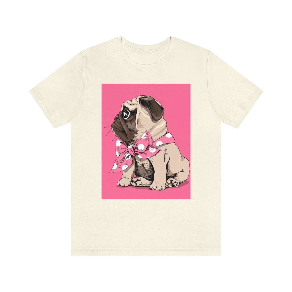 Unisex Jersey Short Sleeve Tee "Puppy Pug with a bow tie"