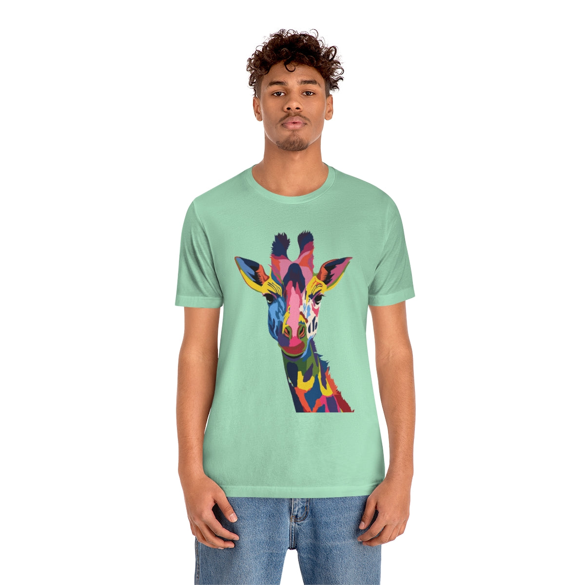 Unisex Jersey Short Sleeve Tee "Watercolor Colorful Giraffe"